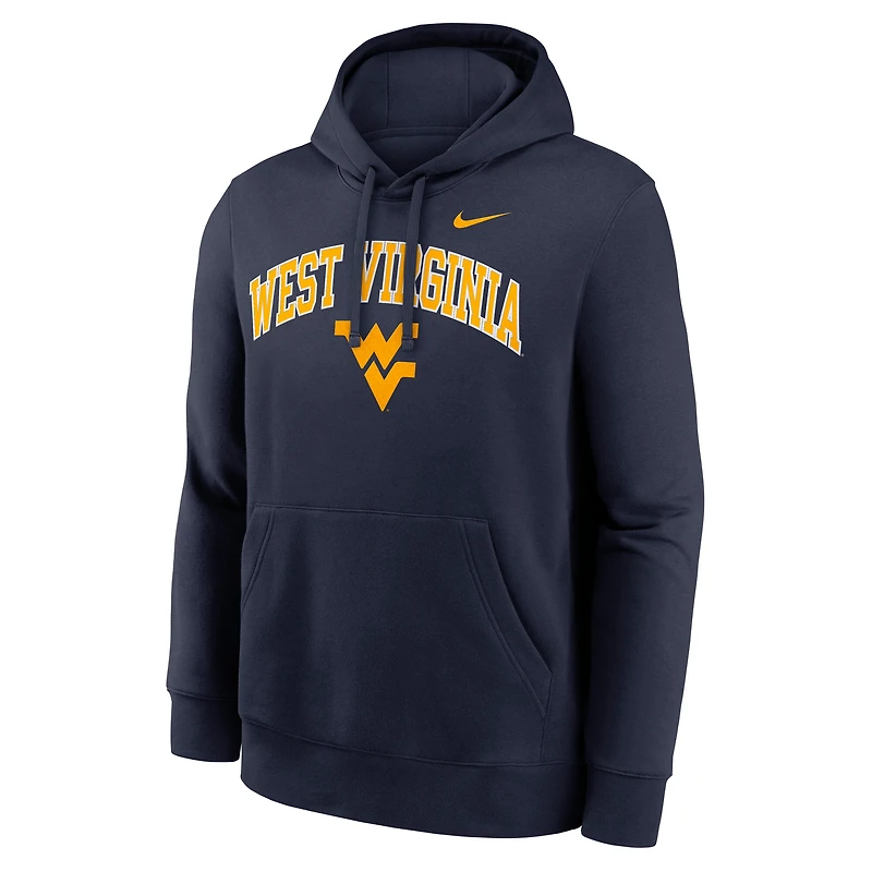 Men's Nike Navy West Virginia Mountaineers Club Fleece Arch Pullover Hoodie