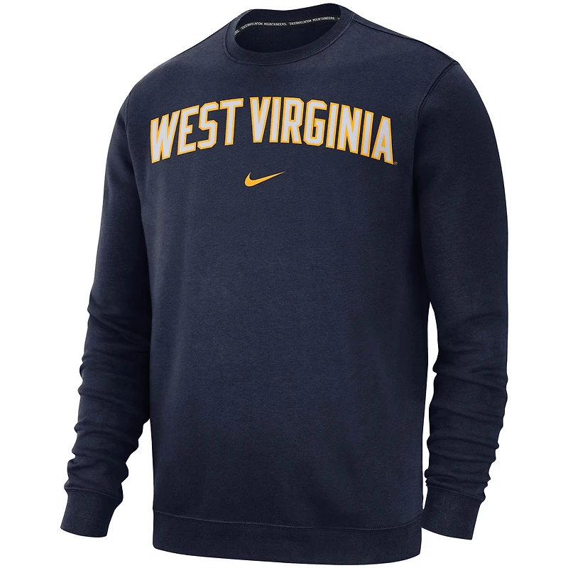 Sweat à capuche Nike West Virginia Mountaineers Club Fleece pour homme - Bleu marine
