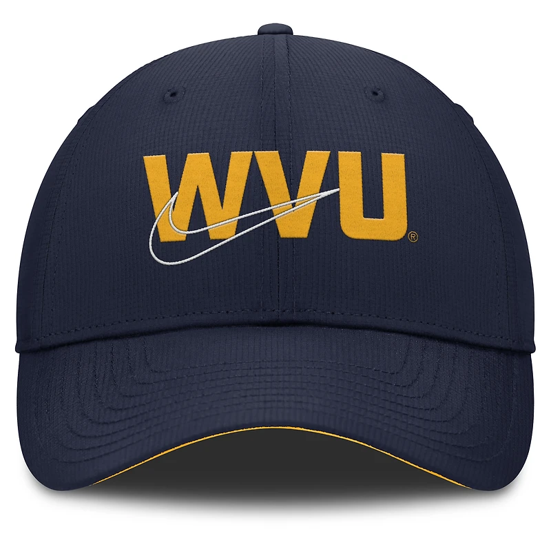 Casquette ajustable Nike bleu marine West Virginia Mountaineers Club Prep Performance pour homme