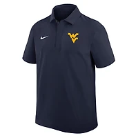 Polo Nike Dri-FIT bleu marine pour homme, modèle Coaches Sideline des Mountaineers de Virginie-Occidentale