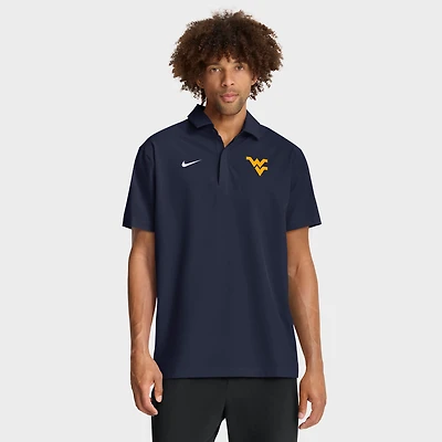 Polo Nike Dri-FIT bleu marine pour homme, modèle Coaches Sideline des Mountaineers de Virginie-Occidentale
