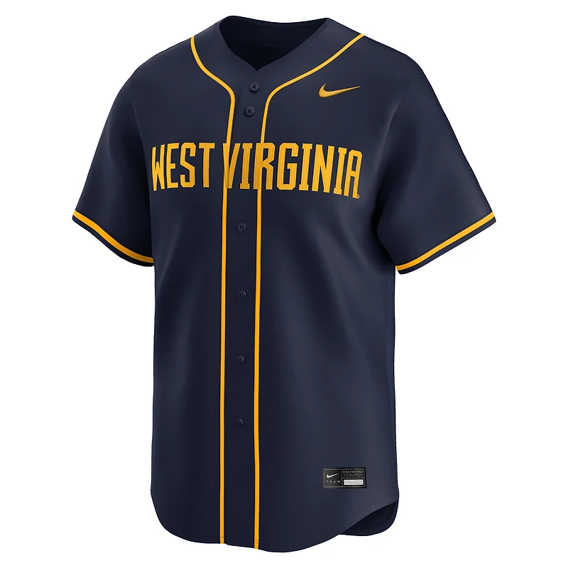 Maillot de baseball universitaire Nike bleu marine West Virginia Mountaineers pour homme, édition limitée