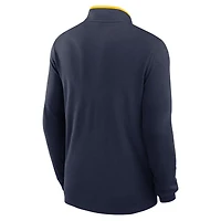Men's Nike Navy West Virginia Mountaineers Courtside Victory Dri-FIT Half-Zip Pullover
