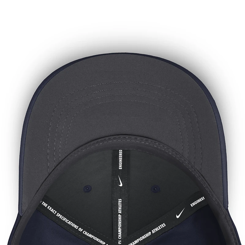 Casquette Nike Aerobill Swooshflex Dri-FIT bleu marine pour homme, West Virginia Mountaineers