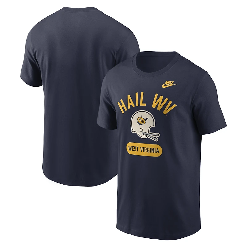 Men's Nike Natural West Virginia Mountaineers Legacy Arch Helmet T-Shirt