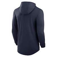 Men's Nike Navy West Virginia Mountaineers Legacy Tri-Blend Dri-FIT Long Sleeve Hoodie T-Shirt