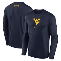 T-shirt à manches longues Nike West Virginia Mountaineers On-Court Basketball Performance pour homme