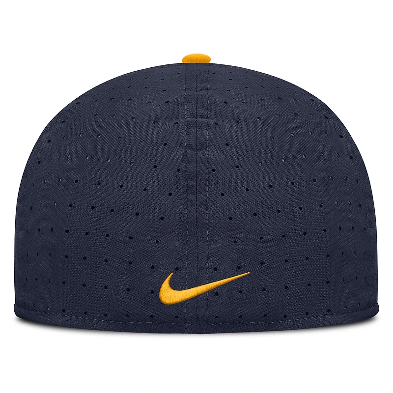 Men's Nike Navy West Virginia Mountaineers On-Field Dugout True Performance Fitted Hat