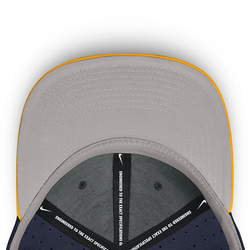 Men's Nike Navy West Virginia Mountaineers On-Field Dugout True Performance Fitted Hat