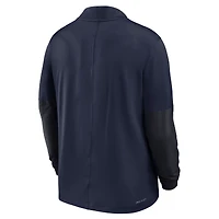 Pull Nike bleu marine West Virginia Mountaineers One Goal Performance à demi-zip pour homme