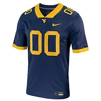 Maillot de football réplique Nike bleu marine West Virginia Mountaineers pour homme, avec personnalisation du joueur et nom joueur.