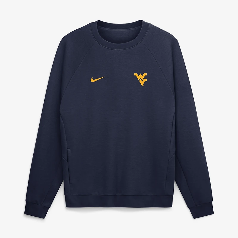 Sweat-shirt raglan Nike Dri-FIT Premium Performance pour homme, bleu marine, West Virginia Mountaineers