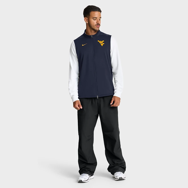 Gilet Nike bleu marine West Virginia Mountaineers Primetime Victory Performance à fermeture éclair intégrale pour homme