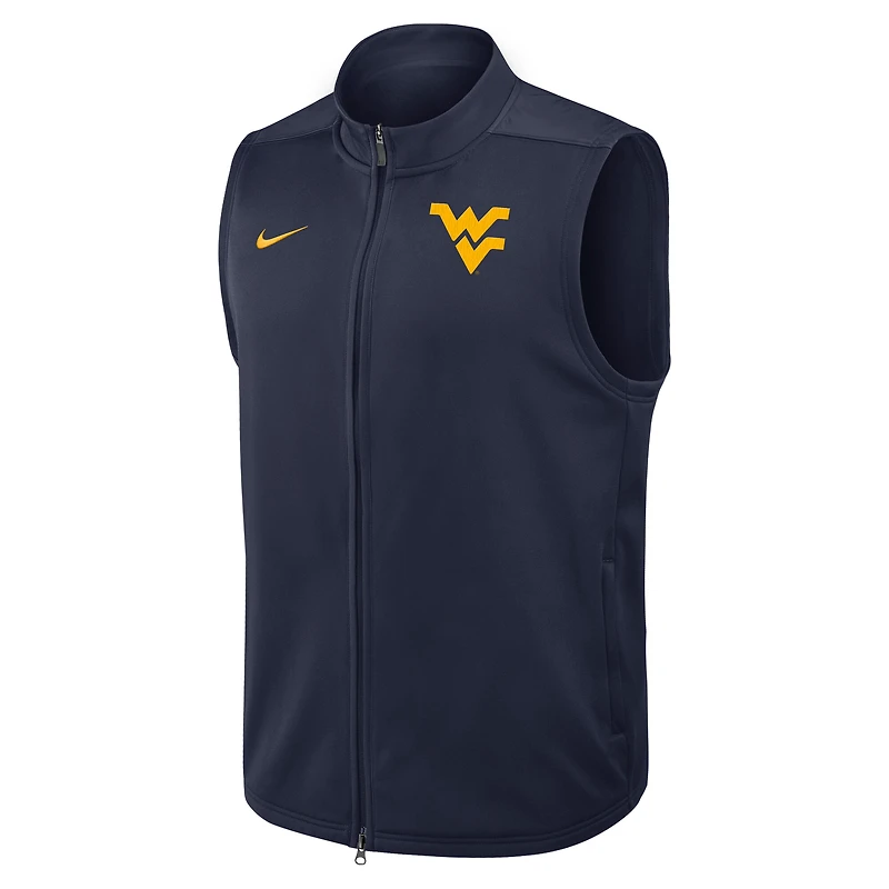 Gilet Nike bleu marine West Virginia Mountaineers Primetime Victory Performance à fermeture éclair intégrale pour homme