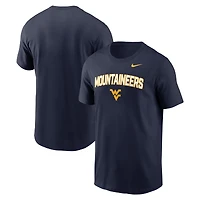 T-shirt Nike bleu marine West Virginia Mountaineers Primetime Arch Stack pour homme