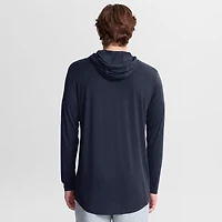 Men's Nike Navy West Virginia Mountaineers Primetime Arch Tri-Blend Dri-FIT Long Sleeve Hooded T-Shirt