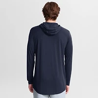 T-shirt à capuche manches longues Nike West Virginia Mountaineers Primetime Arch Tri-Blend Dri-FIT pour homme, bleu marine