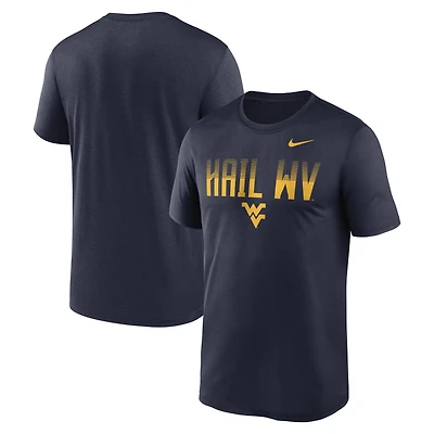 T-shirt Nike Dri-FIT Primetime Legend Kinetic Mantra pour homme, bleu marine, West Virginia Mountaineers
