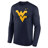 T-shirt à manches longues Nike bleu marine West Virginia Mountaineers Primetime Primary Legend pour homme
