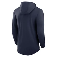 Men's Nike Navy West Virginia Mountaineers Primetime Tri-Blend Dri-FIT Long Sleeve Hoodie T-Shirt