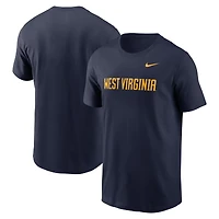 T-shirt Nike bleu marine West Virginia Mountaineers Primetime Wordmark pour homme