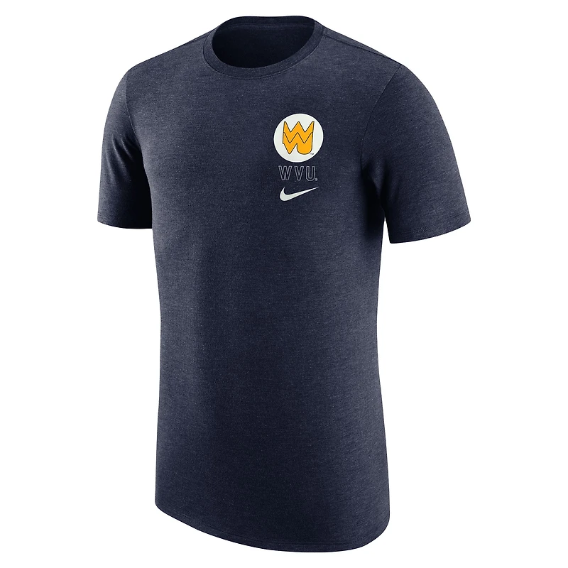 Men's Nike Navy West Virginia Mountaineers Retro Tri-Blend T-Shirt