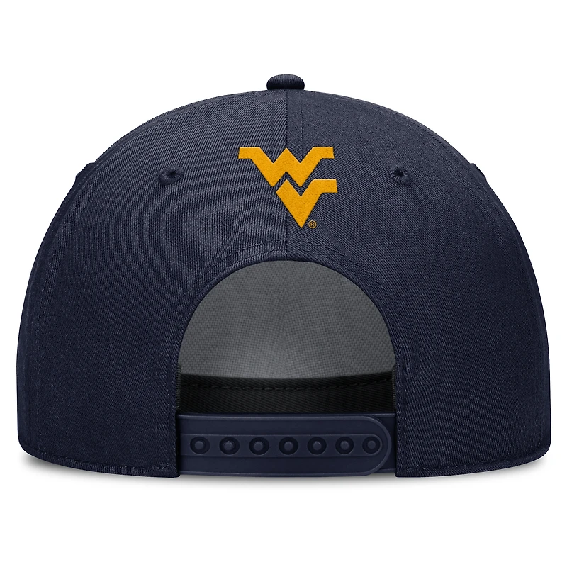 Casquette ajustable Nike bleu marine West Virginia Mountaineers Rise Campus pour homme