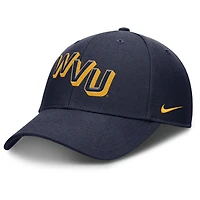 Casquette ajustable Nike bleu marine West Virginia Mountaineers Slanted Primetime Rise Performance pour homme