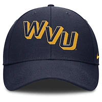 Casquette ajustable Nike bleu marine West Virginia Mountaineers Slanted Primetime Rise Performance pour homme
