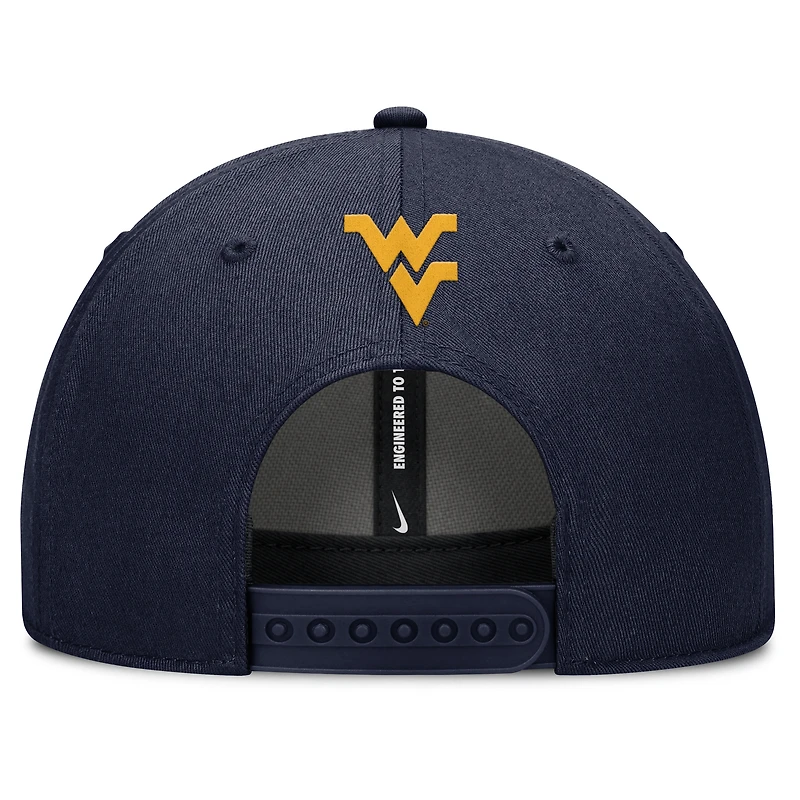 Men's Nike Navy West Virginia Mountaineers Slanted Primetime Rise Performance Adjustable Hat