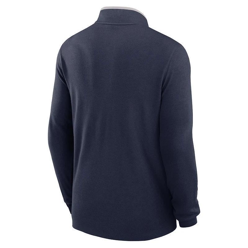 Pull Nike bleu marine West Virginia Mountaineers Throwback léger Victory Dri-FIT à demi-zip pour homme