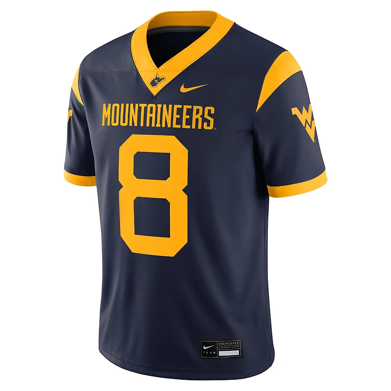 Maillot de football américain Nike Nicco Marchiol bleu marine des West Virginia Mountaineers pour homme