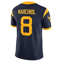 Maillot de football américain Nike Nicco Marchiol bleu marine des West Virginia Mountaineers pour homme