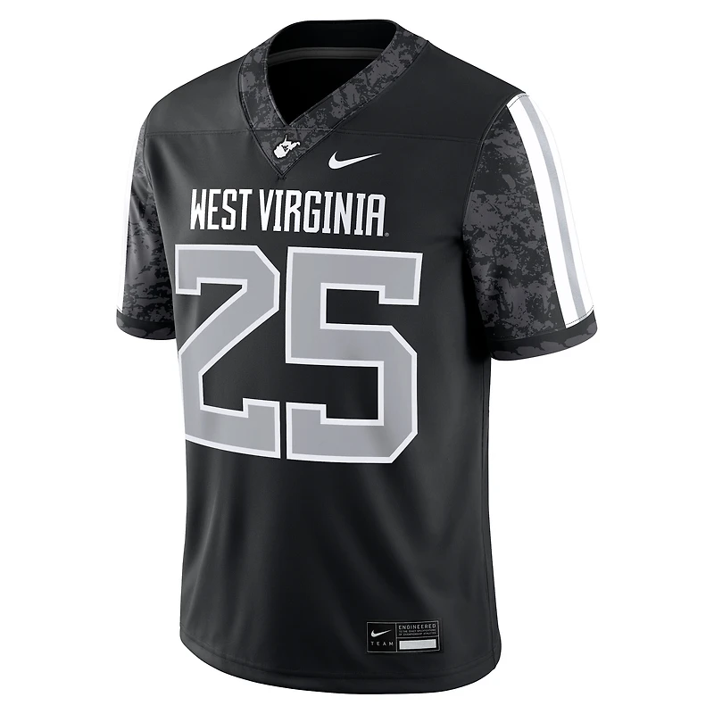 Men's Nike #25 Black West Virginia Mountaineers Alternate Game Jersey