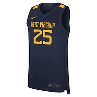 Men's Nike #25 Navy West Virginia Mountaineers Road Replica Basketball Jersey