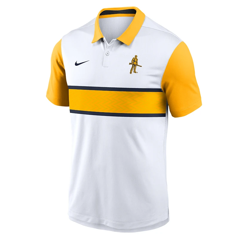 Men's Nike White/Gold West Virginia Mountaineers Athletic Prep Alt Logo Vapor Dri-FIT Polo