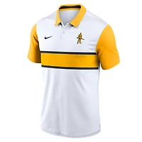 Men's Nike White/Gold West Virginia Mountaineers Athletic Prep Alt Logo Vapor Dri-FIT Polo