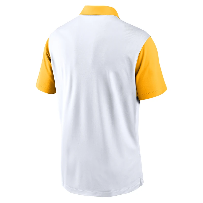 Men's Nike White/Gold West Virginia Mountaineers Athletic Prep Alt Logo Vapor Dri-FIT Polo