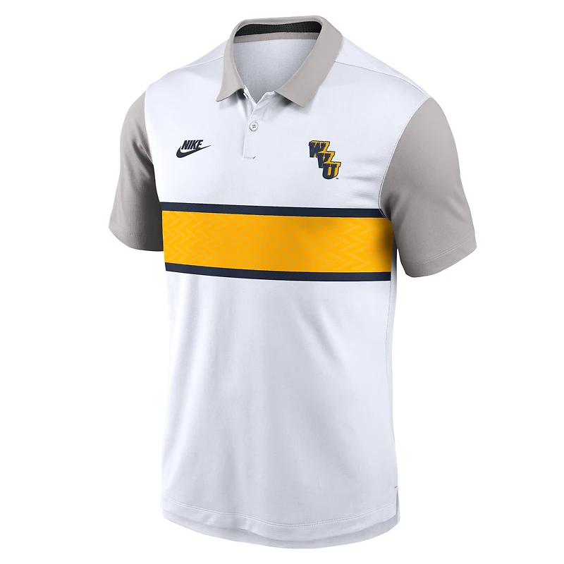 Men's Nike White/Gray West Virginia Mountaineers Athletic Prep Legacy Logo Vapor Dri-FIT Polo