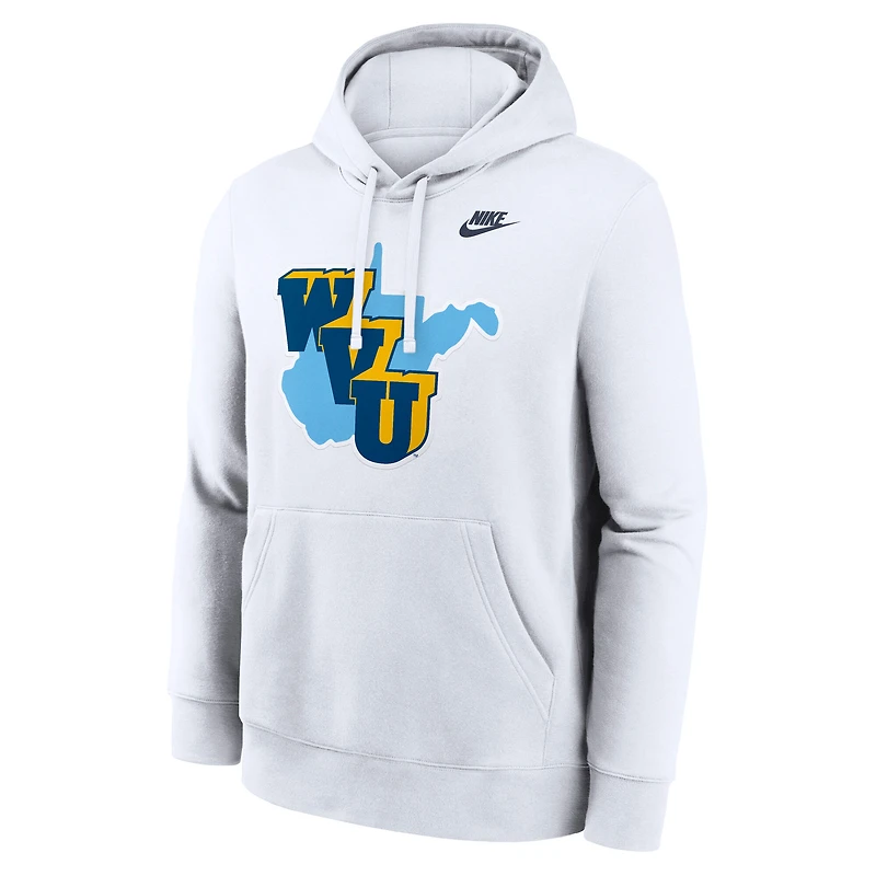 Men's Nike White West Virginia Mountaineers 1965 Throwback Club Fleece Hoodie