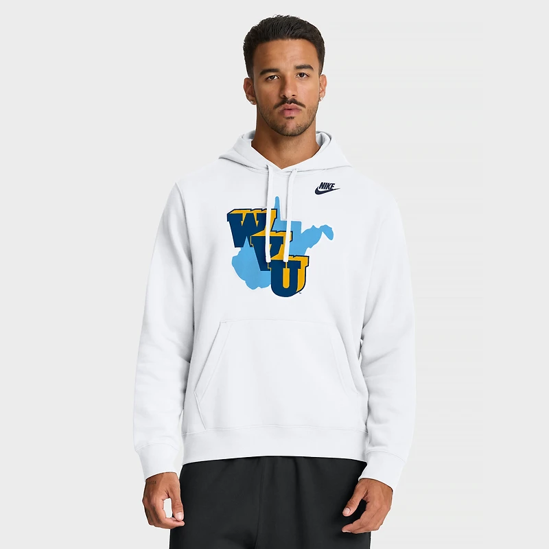 Men's Nike White West Virginia Mountaineers 1965 Throwback Club Fleece Hoodie