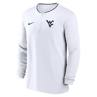 Men's Nike White West Virginia Mountaineers 2024 Sideline Coach Performance Half-Zip Long Sleeve Top