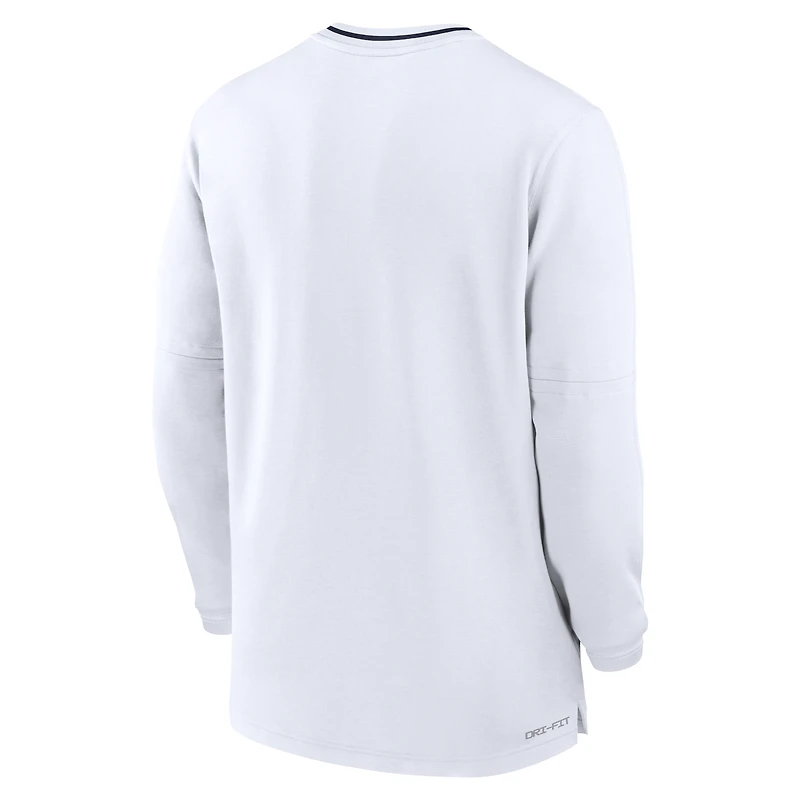 Men's Nike White West Virginia Mountaineers 2024 Sideline Coach Performance Half-Zip Long Sleeve Top