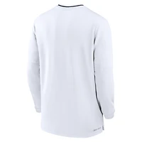 Men's Nike White West Virginia Mountaineers 2024 Sideline Coach Performance Half-Zip Long Sleeve Top