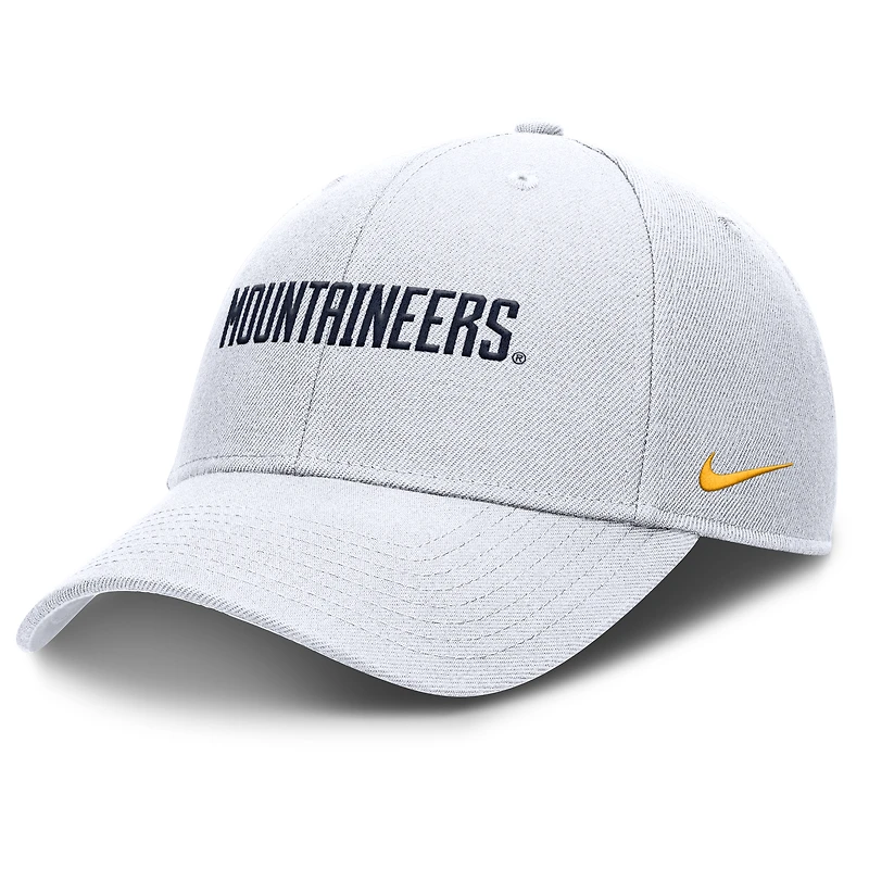 Casquette ajustable Nike blanche West Virginia Mountaineers 2025 On-Field Rise Performance pour homme