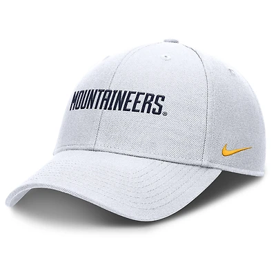 Casquette ajustable Nike blanche West Virginia Mountaineers 2025 On-Field Rise Performance pour homme
