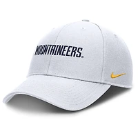 Casquette ajustable Nike blanche West Virginia Mountaineers 2025 On-Field Rise Performance pour homme