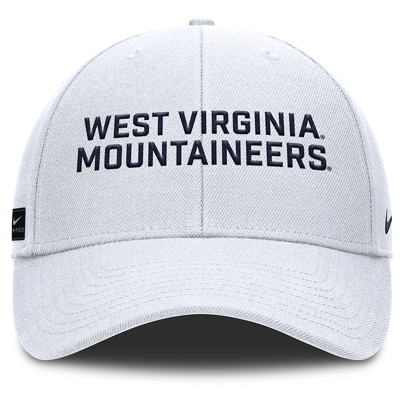 Men's Nike White West Virginia Mountaineers 2025 Sideline Rise Practice Adjustable Hat