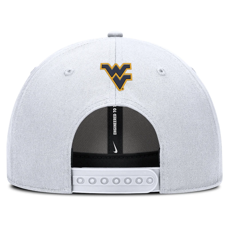 Casquette ajustable Nike blanche West Virginia Mountaineers 2025 Sideline Rise pour homme