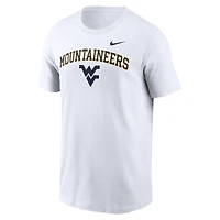 T-shirt Nike blanc West Virginia Mountaineers Blitz 2-Hit pour homme